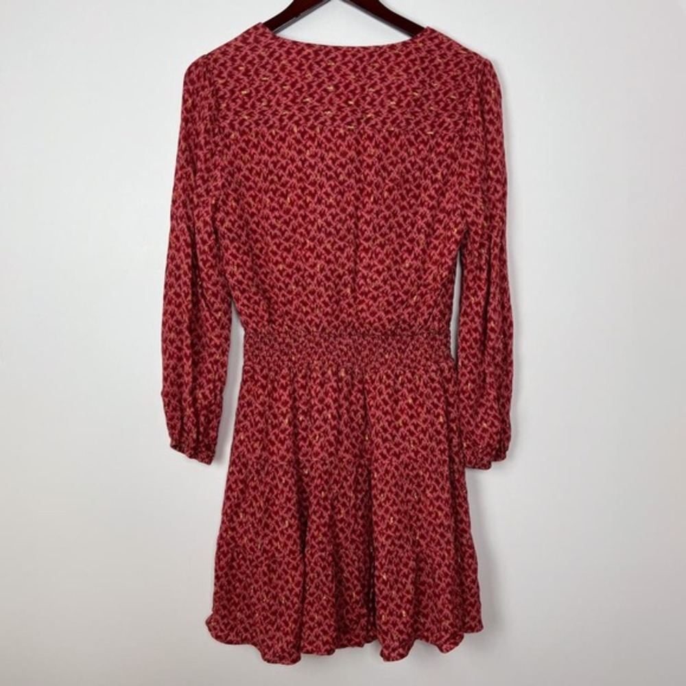Paige Sandee Ikat V Neck Long Sleeve Mini Dress Size Medium - Picture 8 of 12